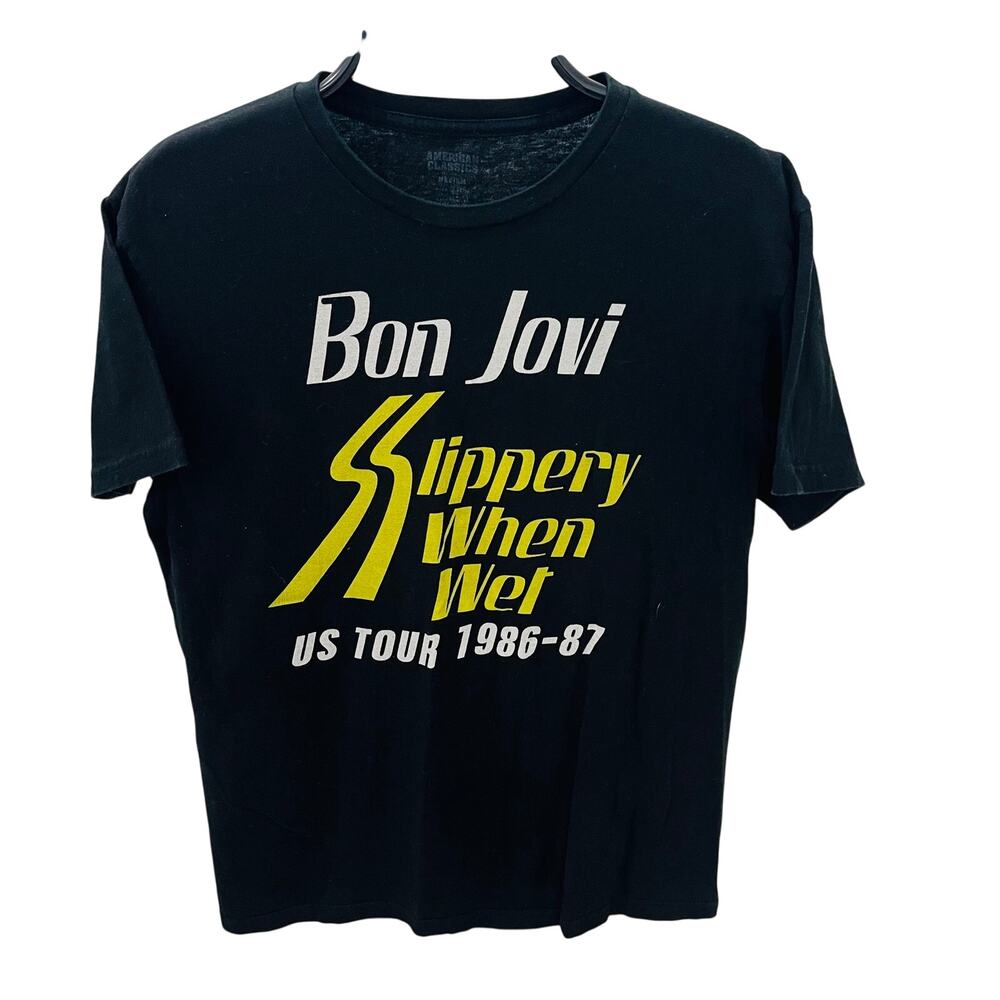Bon Jovi Slippery When Wet Tour Shirt American Classics Black Men's Medium M